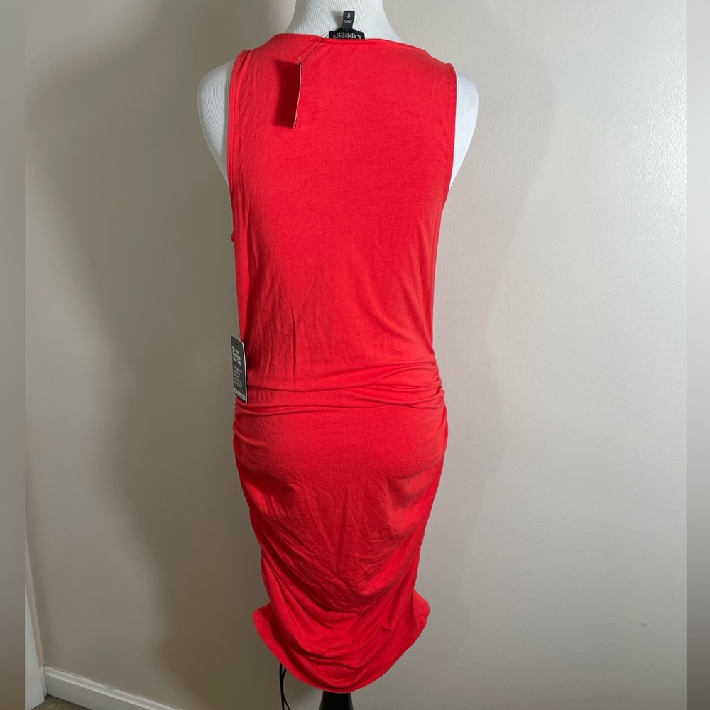 NWT Express Asymmetrical Red Cutout Dress - Picture 3 of 4